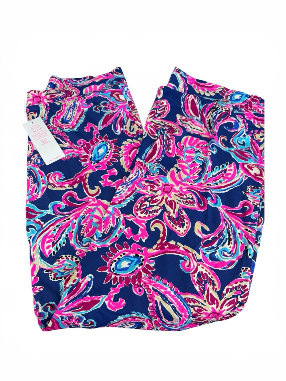 Lilly Pulitzer Navy Pink Turquoise Floral Paisley Leggings